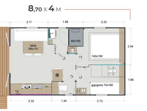 MOBILHOME 4 personnes - 2 chambres