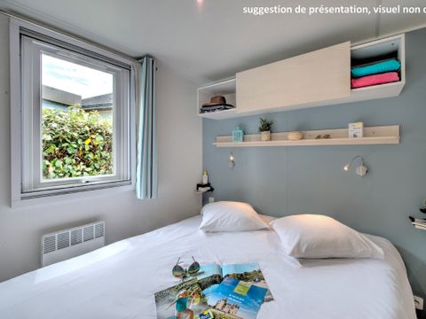 MOBILHOME 4 personnes - Homeflower Premium PMR 26.5m² (2 chambres) + CLIM + terrasse semi-couverte + TV + draps + serviettes