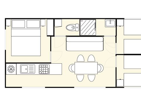 MOBILHOME 8 personnes - Confort 3 chambres 30 m²