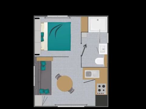 MOBILHOME 2 personnes - Le Caprice - Grand Confort 1 chambre 20 m²