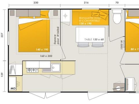MOBILHOME 4 personnes - Grand Confort 2 chambres 27 m²