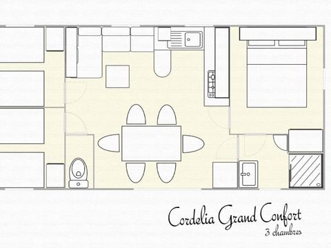 MOBILHOME 6 personnes - Grand Confort 3 chambres | 33 m²