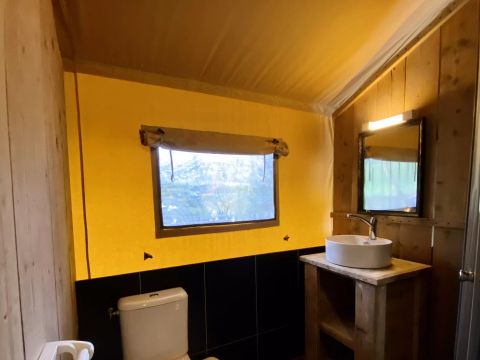 Tente en toile et en bois 5 personnes - Tente Safari Bastides 3 Pièces 5 Personnes