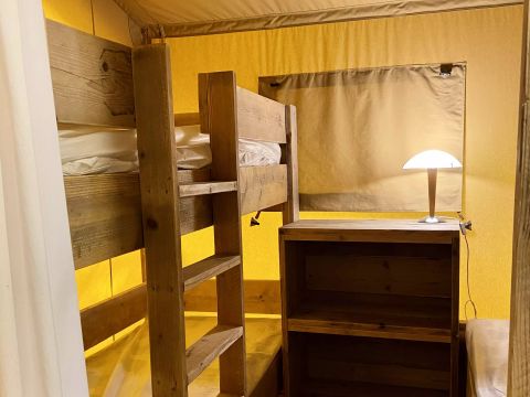Tente en toile et en bois 5 personnes - Tente Safari Bastides 3 Pièces 5 Personnes