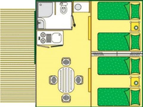 BUNGALOW TOILÉ 5 personnes - KIWI