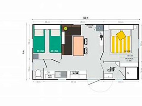 MOBILHOME 4 personnes - Grand Confort - 2 chambres