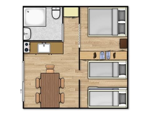Tente 5 personnes - LODGE CONFORT avec sanitaires