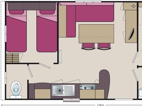 MOBILHOME 4 personnes - 2 chambres 4 pers-quartier premium