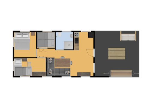 Tente en toile et en bois 6 personnes - Belle vue