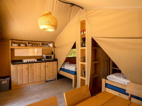 Tente en toile et en bois 5 personnes - Tente safari Sagelat