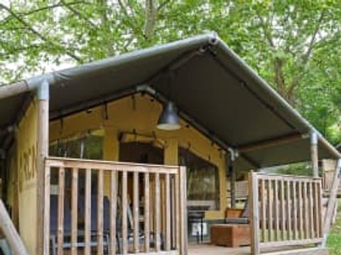 Tente en toile et en bois 5 personnes - Tente safari Sagelat