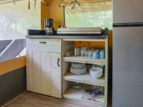 Tente en toile et en bois 5 personnes - Tente safari Sagelat