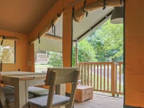 Tente en toile et en bois 5 personnes - Tente safari Sagelat