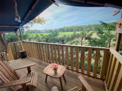 Tente en toile et en bois 5 personnes - Tente Lodge 2 ch