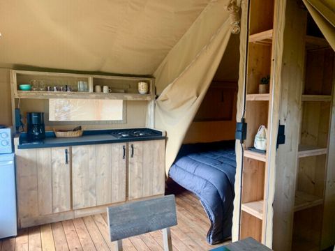 Tente en toile et en bois 5 personnes - Tente Lodge 2 ch