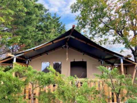 Tente en toile et en bois 5 personnes - Tente Lodge 2 ch
