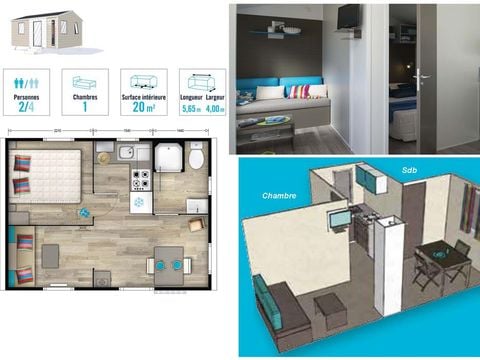 MOBILHOME 2 personnes - MH 1 chambre Confort +