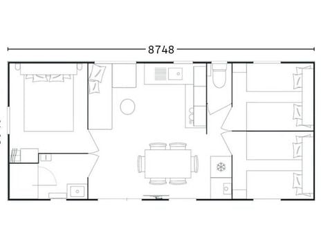 MOBILHOME 6 personnes - Comfort | 3 Ch. | 6 Pers. | Terrasse surélevée | Clim.