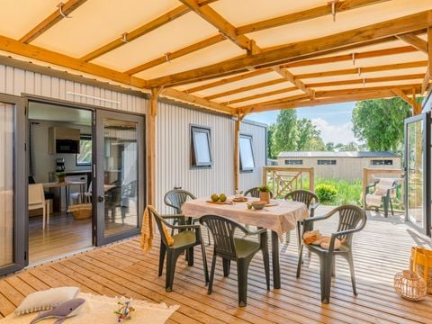 Mobilhome 12 personnes - PRESTA+ Tribu - 6 chambres - 2 salles de bain 60m² - TV - Clim