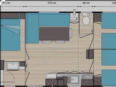 Mobilhome 8 personnes - CONFORT - 3 chambres - 29m²