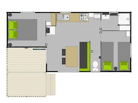 MOBILHOME 5 personnes - Mobile-home 2 chambres 4/5 personnes, 27m²