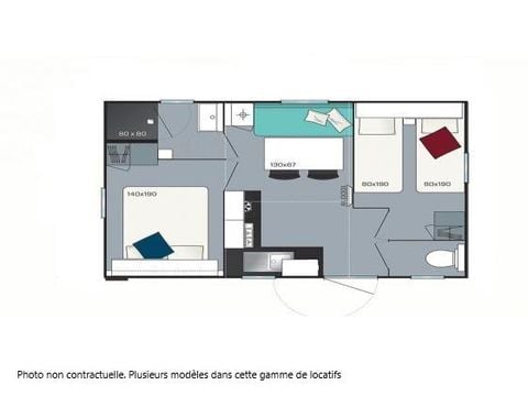 MOBILHOME 4 personnes - Mobile-home 2 chambres 4 personnes, 23m²
