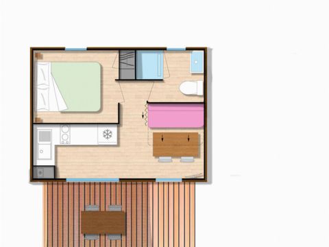 MOBILHOME 2 personnes - Mobile-home ORHY**** 2 personnes