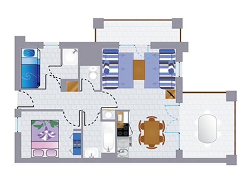 APPARTEMENT 6 personnes - Appartement MOREA 4-6 personnes