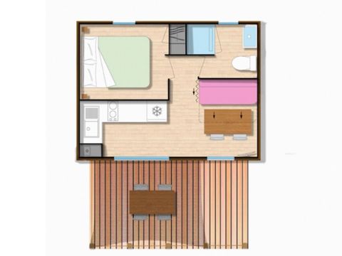 MOBILHOME 2 personnes - Mobile-Home ORHY**** 2 personnes