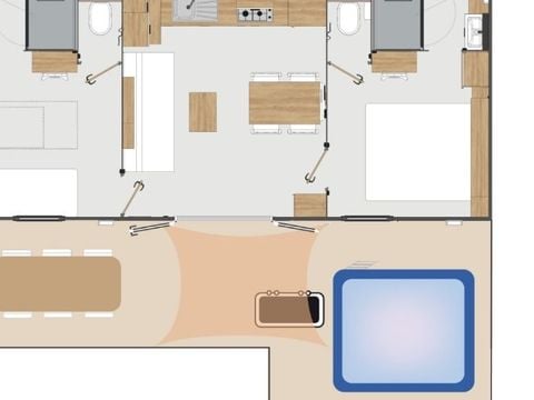 MOBILHOME 4 personnes - Mobile-home LUXE ANDIA avec spa 4 personnes