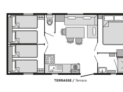 MOBILHOME 6 personnes - Venezia confort 6 places 3 chambres TV Lave-Vaisselle Clim