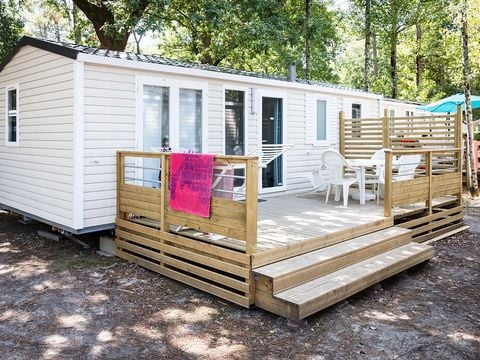 MOBILHOME 6 personnes - Comfort XL | 2 Ch. | 4/6 Pers. | Terrasse surélévée non couverte | Clim. | TV