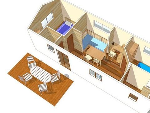 MOBILHOME 4 personnes - Comfort XL | 2 Ch. | 4 Pers. | Terrasse surélevée | Clim. | TV