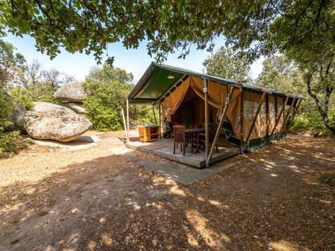 BUNGALOW TOILÉ 5 personnes - Lodge Safari Standard 25m² 2 chambres - terrasse, en pleine nature (sans sanitaires) 2/5 pers