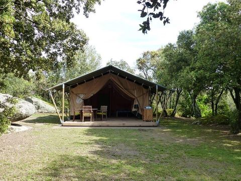 BUNGALOW TOILÉ 5 personnes - Lodge Safari Standard 25m² 2 chambres - terrasse, en pleine nature (sans sanitaires) 2/5 pers