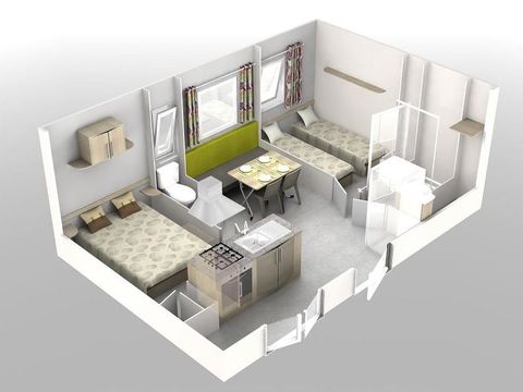 MOBILHOME 4 personnes - Mobil home 25m² + terrasse option climatisation 4 pers