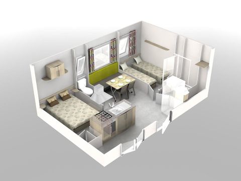 MOBILHOME 4 personnes - Mobil home 26m2 + terrasse couverte. 4 pers