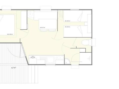 MOBILHOME 4 personnes - Mobil-home | Premium | 2 Ch. | 4 Pers. | Petite Terrasse | Clim. | TV