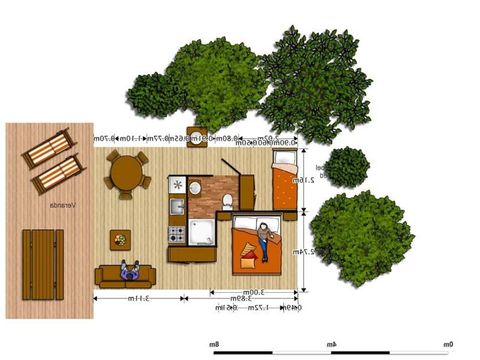 TENTE 4 personnes - LODGE 2 chambres avec salle de bains PMR