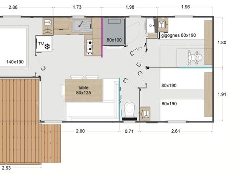 MOBILHOME 6 personnes - Rotondu