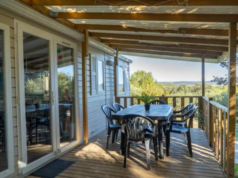 MOBILHOME 5 personnes - Mobil Home Aqua 2ch 5pers Terrasse Semi-Couverte Clim