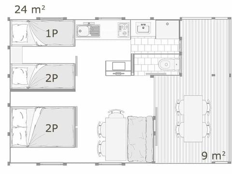 BUNGALOW 5 personnes - Bungalow PREMIUM 5 pers