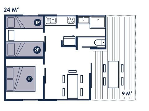 BUNGALOW 5 personnes - Bungalow PREMIUM 5 pers