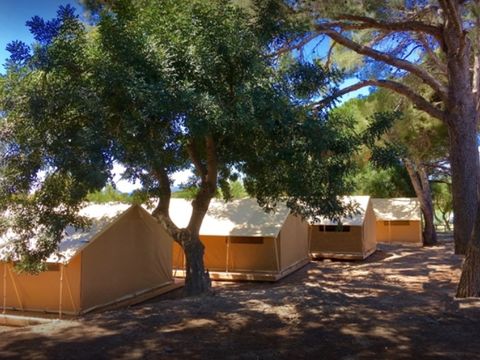 Tente en toile et en bois 4 personnes - Glamping Lodge 1/4 pers