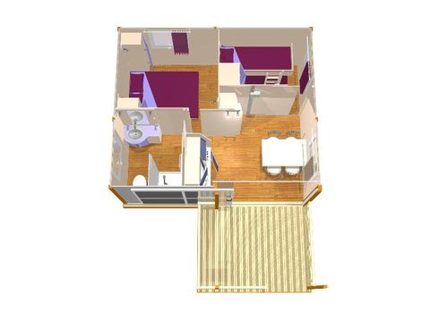 CHALET 4 personnes - Chalet Bouleau Standard 20m² - 2 chambres + Terrasse couverte 10m²