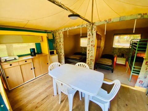 BUNGALOW TOILÉ 5 personnes - Bungalow Toilé Prunier Standard 25m² (sans sanitaires) - 2 chambres + Terrasse non couverte 10m² 5 pers. 