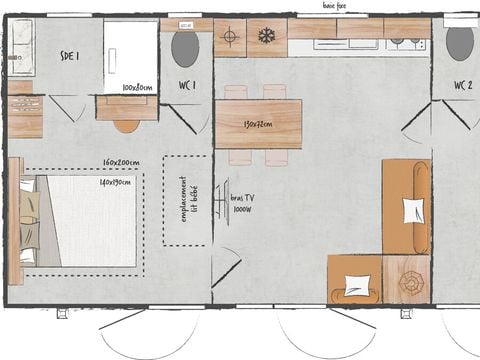 MOBILHOME 4 personnes - Mobil home Ciela Prestige - 2 chambres dont 1 suite parentale - draps, serviettes et barbecue