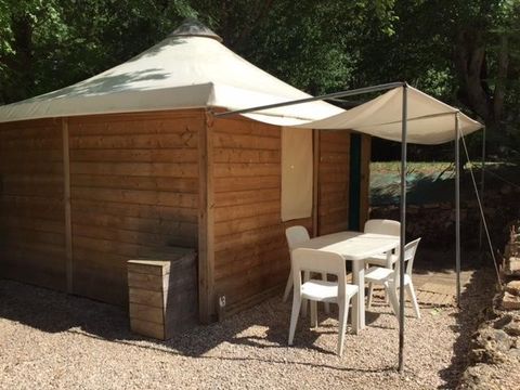 TENTE TOILE ET BOIS 5 personnes - LODGE TOILE BOIS sans sanitaires