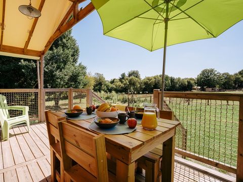 TENTE TOILE ET BOIS 5 personnes - Cabane Lodge Premium - 2 chambres