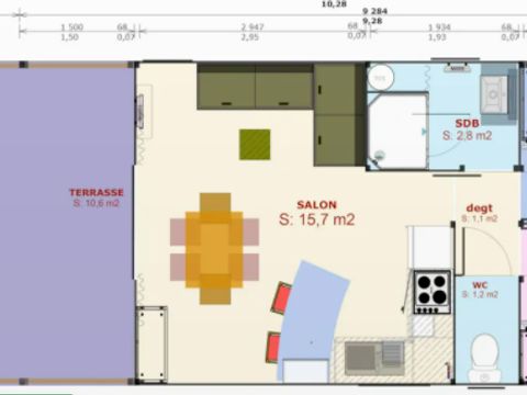 TENTE TOILE ET BOIS 5 personnes - Cabane Lodge Premium - 2 chambres